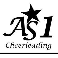 AS1 Cheerleading logo: black text with a star above it